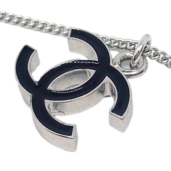 Chanel CC Chain Necklace Silver Black 05V 176653 - Picture 4 of 4